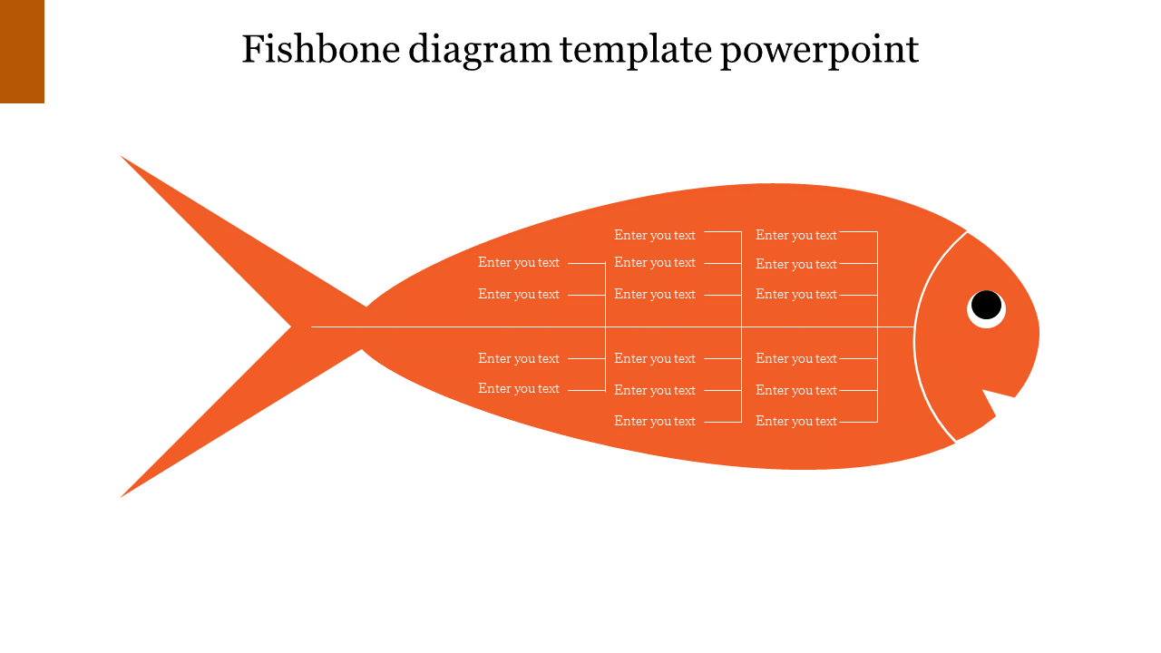 fishbone diagram template powerpoint-Orange